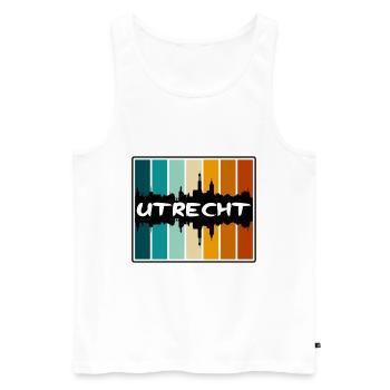 Utrecht Netherlands Skyline Silhouette Travel Souv - Men's Premium Organic Tank Top - white - Front - Michal (187cm)