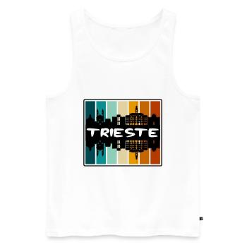 Trieste Italie Skyline Silhouette Souvenir de voyage - Débardeur bio Premium Homme - blanc - Devant - Michal (187cm)