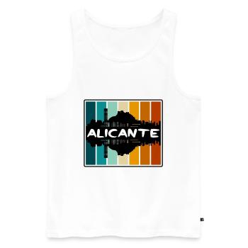 Alicante Espagne Skyline Silhouette Voyage Souvenir - Débardeur bio Premium Homme - blanc - Devant - Michal (187cm)