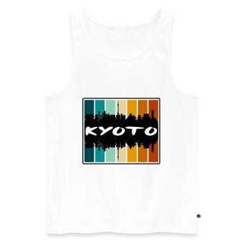 Kyoto Japan Skyline Silhouette Reise Souvenir - Männer Premium Bio Tank Top - Weiß - Vorne - AI Model Male 178 light (178cm)