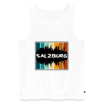 Salzburg Österreich Skyline Silhouette Reise Souveni - Männer Premium Bio Tank Top - Weiß - Vorne - AI Model Male 178 light (178cm)