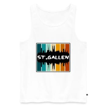Saint-Gall Suisse Skyline Silhouette Travel S - Débardeur bio Premium Homme - blanc - Devant - Michal (187cm)