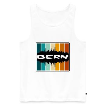 Bern Switzerland Skyline Silhouette Travel Souveni - Men's Premium Organic Tank Top - white - Front - AI Model Male 178 light (178cm)