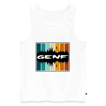 Genf Schweiz Skyline Silhouette Travel Souveni - Männer Premium Bio Tank Top - Weiß - Vorne - Michal (187cm)