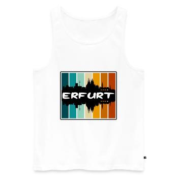 Erfurt Germany Skyline Silhouette Travel Souvenir - Men's Premium Organic Tank Top - white - Front - Michal (187cm)
