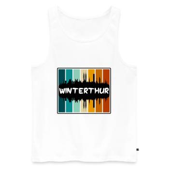 Winterthur Switzerland Skyline Silhouette Travel S - Men's Premium Organic Tank Top - white - Front - Michal (187cm)