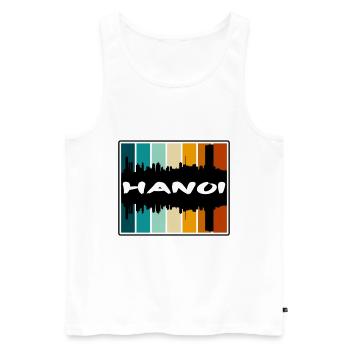 Hanoi Vietnam Skyline Silhouette Reise Souvenir - Männer Premium Bio Tank Top - Weiß - Vorne - AI Model Male 178 light (178cm)