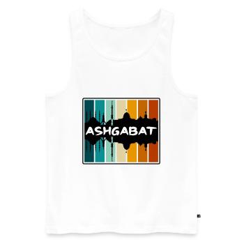 Ashgabat Turkmenistan Skyline Silhouette Travel So - Men's Premium Organic Tank Top - white - Front - Michal (187cm)
