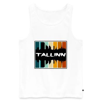 Tallinn Estland Skyline Silhouette Reisesouvenir - Männer Premium Bio Tank Top - Weiß - Vorne - AI Model Male 178 light (178cm)
