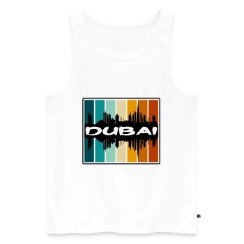 Dubai Uae Skyline Silhouette Travel Souvenir - Men's Premium Organic Tank Top - white - Front - AI Model Male 178 light (178cm)