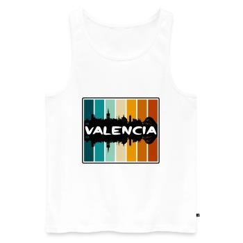 Valencia Venezuela Skyline Silhouette Travel Souve - Débardeur bio Premium Homme - blanc - Devant - Michal (187cm)