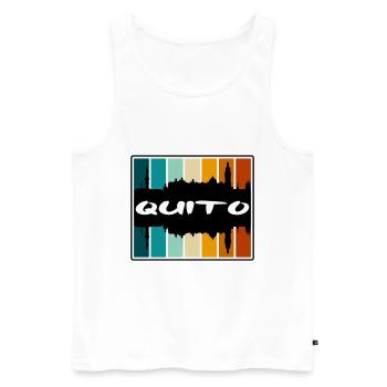 Quito Equador Skyline Silhouette Reisesouvenir - Männer Premium Bio Tank Top - Weiß - Vorne - AI Model Male 178 light (178cm)