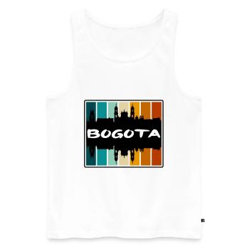 Bogotá Kolumbien Skyline Silhouette Reisesouvenir - Männer Premium Bio Tank Top - Weiß - Vorne - AI Model Male 178 light (178cm)