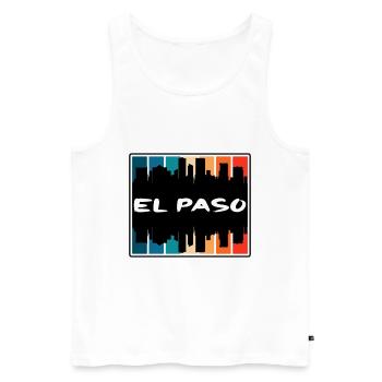 El Paso Texas Usa Skyline Silhouette Travel Souven - Men's Premium Organic Tank Top - white - Front - AI Model Male 178 light (178cm)