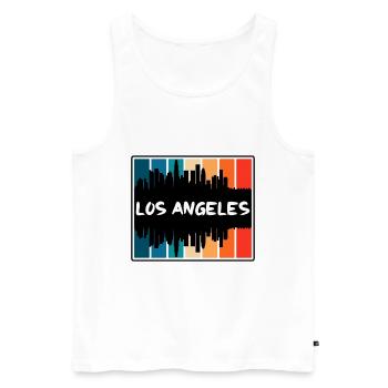 Los Angeles Californie États-Unis Skyline Silhouette - Débardeur bio Premium Homme - blanc - Devant - AI Model Male 178 light (178cm)