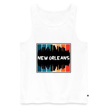 Nouvelle-Orléans Louisiane États-Unis Skyline Silhouette Trave - Débardeur bio Premium Homme - blanc - Devant - Michal (187cm)