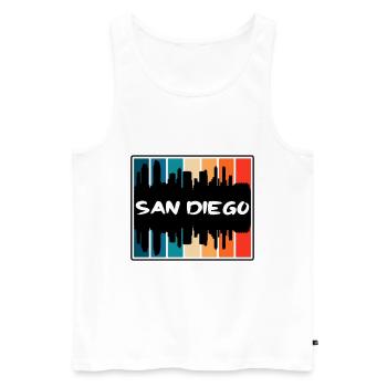 San Diego California Usa Skyline Silhouette Travel - Men's Premium Organic Tank Top - white - Front - Michal (187cm)