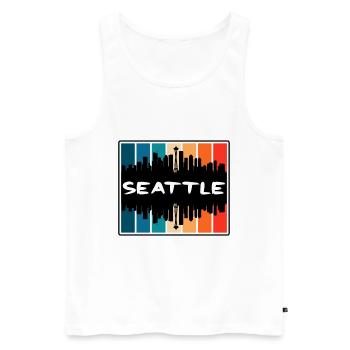 Seattle Washington Usa Skyline Silhouette Travel S - Männer Premium Bio Tank Top - Weiß - Vorne - AI Model Male 178 light (178cm)
