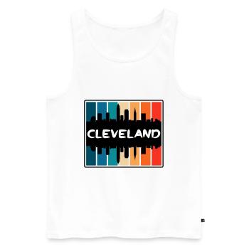 Cleveland Ohio Usa Skyline Silhouette Travel Souve - Men's Premium Organic Tank Top - white - Front - Michal (187cm)