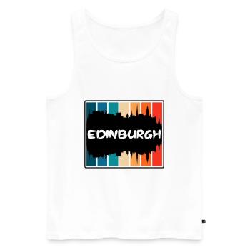 Édimbourg Écosse Skyline Silhouette Travel Souve - Débardeur bio Premium Homme - blanc - Devant - Michal (187cm)