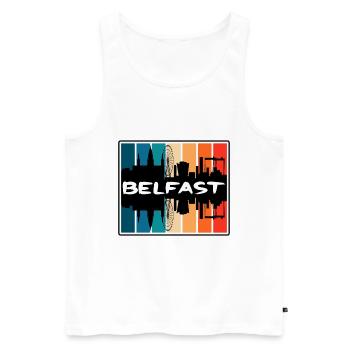 Belfast Nordirland Skyline Silhouette Reisen - Männer Premium Bio Tank Top - Weiß - Vorne - Michal (187cm)