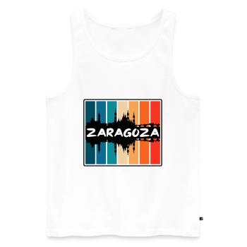 Zaragoza Spanien Skyline Silhouette Reise Souvenir - Männer Premium Bio Tank Top - Weiß - Vorne - Michal (187cm)