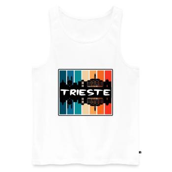 Trieste Italie Skyline Silhouette Souvenir de voyage - Débardeur bio Premium Homme - blanc - Devant - Michal (187cm)