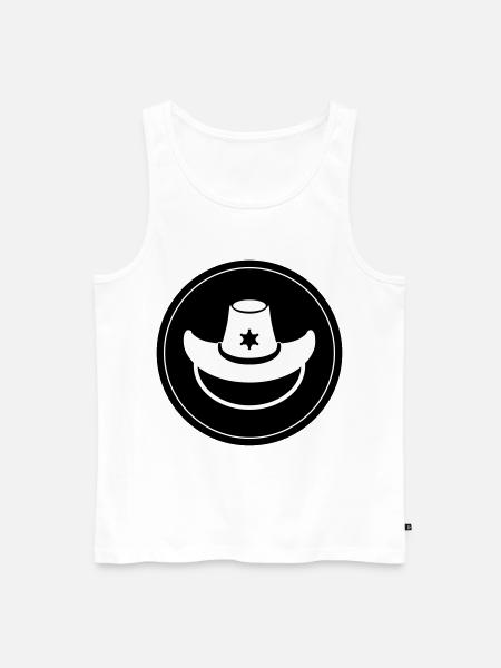 cowboy head western - Men's Premium Organic Tank Top - white