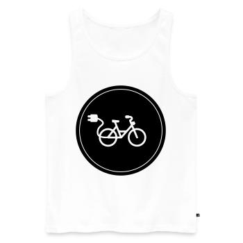 ebike fahrrad Radfahren - Männer Premium Bio Tank Top - Weiß - Vorne - Michal (187cm)