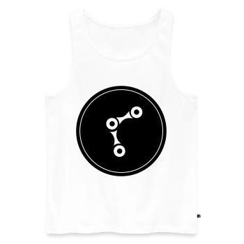 Bicycle Cycling Chain - Men's Premium Organic Tank Top - white - Front - AI Model Male 178 light (178cm)