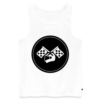 Rennfahrer helm - Männer Premium Bio Tank Top - Weiß - Vorne - Michal (187cm)