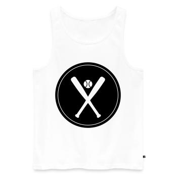 Icône du baseball - Débardeur bio Premium Homme - blanc - Devant - Michal (187cm)