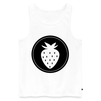 Frucht Erdbeere - Männer Premium Bio Tank Top - Weiß - Vorne - AI Model Male 178 light (178cm)