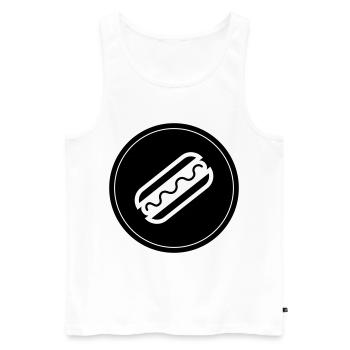 Hotdog Foodie Symbol - Men's Premium Organic Tank Top - white - Front - Michal (187cm)