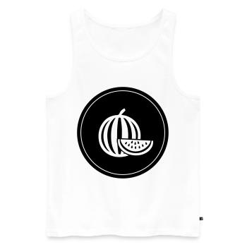 Melone Frucht - Männer Premium Bio Tank Top - Weiß - Vorne - Michal (187cm)