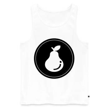 Birne Obst - Männer Premium Bio Tank Top - Weiß - Vorne - AI Model Male 178 light (178cm)