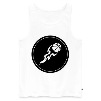 Flamme du basket-ball - Débardeur bio Premium Homme - blanc - Devant - Michal (187cm)
