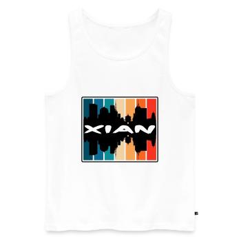Xian China Skyline Silhouette Reise Souvenir - Männer Premium Bio Tank Top - Weiß - Vorne - Michal (187cm)