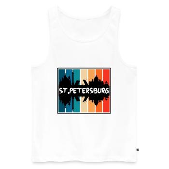 Saint-Pétersbourg Russie Skyline Silhouette Travel Sou - Débardeur bio Premium Homme - blanc - Devant - Michal (187cm)