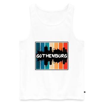 Göteborg Suède Skyline Silhouette Travel Souven - Débardeur bio Premium Homme - blanc - Devant - Michal (187cm)