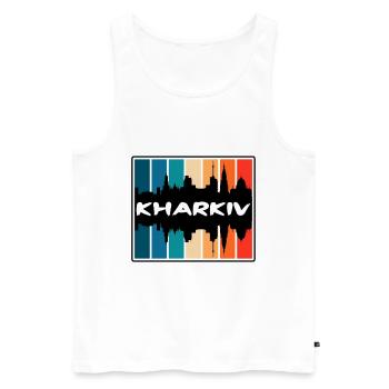 Charkiw Ukraine Skyline Silhouette Reise Souvenir - Männer Premium Bio Tank Top - Weiß - Vorne - Michal (187cm)