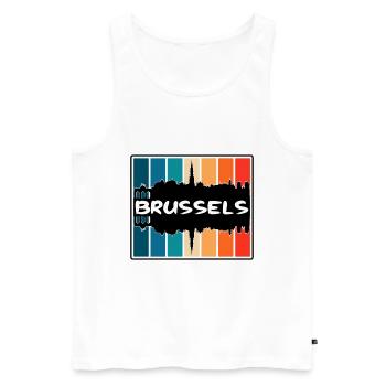 Brüssel Belgien Skyline Silhouette Travel Souveni - Männer Premium Bio Tank Top - Weiß - Vorne - AI Model Male 178 light (178cm)