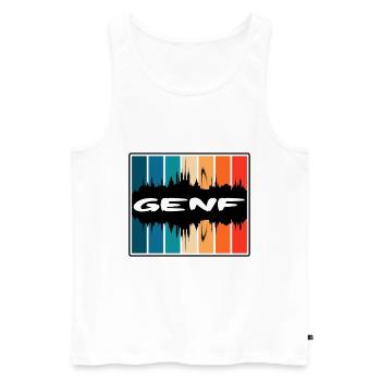 Genf Schweiz Skyline Silhouette Travel Souveni - Männer Premium Bio Tank Top - Weiß - Vorne - Michal (187cm)