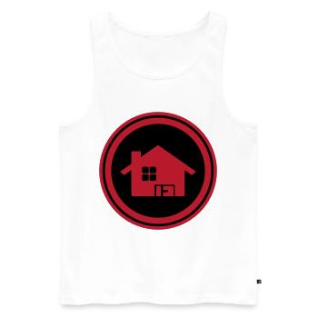 Haus Immobilie - Männer Premium Bio Tank Top - Weiß - Vorne - Michal (187cm)