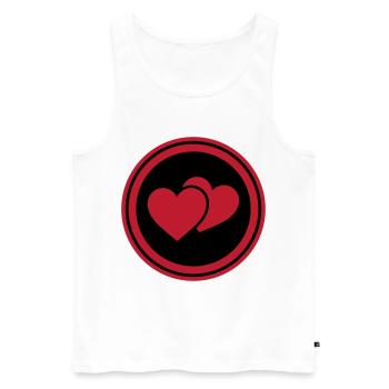 Herzen Symbol Liebe Heart - Männer Premium Bio Tank Top - Weiß - Vorne - Michal (187cm)
