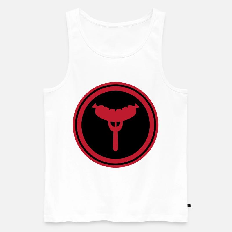 Wurst Gabel - Männer Premium Bio Tank Top - Weiß