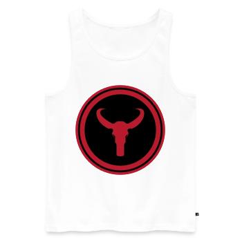 Bulle Skelett - Männer Premium Bio Tank Top - Weiß - Vorne - AI Model Male 178 light (178cm)