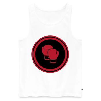 Boxing - Men's Premium Organic Tank Top - white - Front - AI Model Male 178 light (178cm)