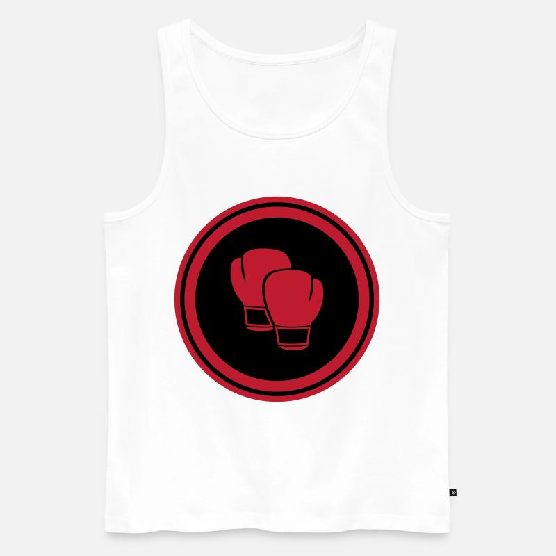 Boxhandschuhe - Männer Premium Bio Tank Top - Weiß