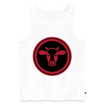 Cow Head Symbol - Men's Premium Organic Tank Top - white - Front - AI Model Male 178 light (178cm)